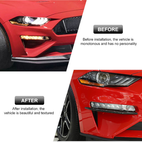 Front Bumper Winglets Fog Light Trim Strip Cover for Ford Mustang 2018+｜CheroCar