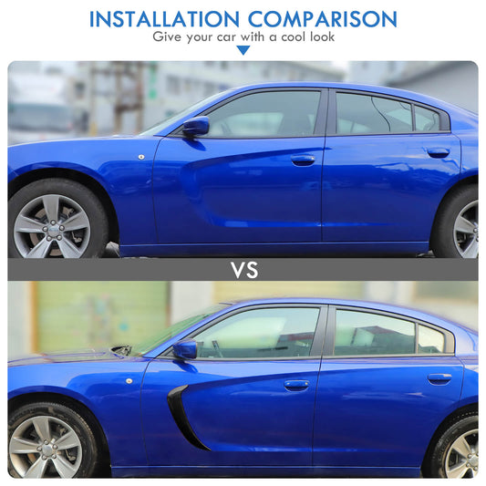 For 2011+ Dodge Charger Front Door Side Fender Scoops Fin Vents Cover Trim