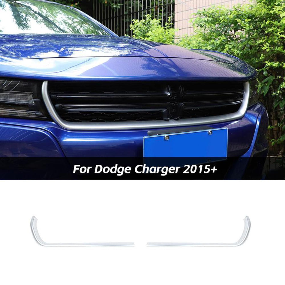 For 2015+ Dodge Charger Front Center Grille Grill Cover Trim Strips