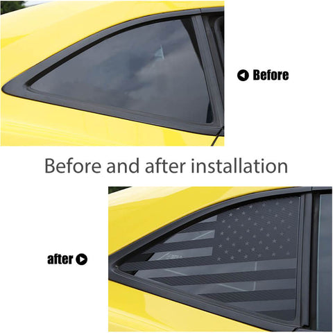 Rear Quarter Window USA Flag Sticker Trim For Chevrolet Camaro 2010-2015 Accessories | CheroCar