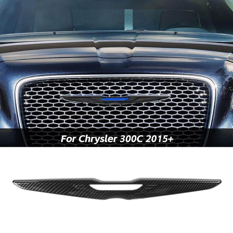 For 2015+ Chrysler 300/300C Front Center Net Grid Car Logo Badge Cover Trim