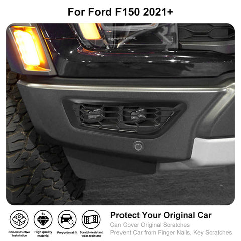 Front Bumper Fog Lights Honeycomb Cover Trim For Ford F150 Raptor 2021+ Accessories | CheroCar