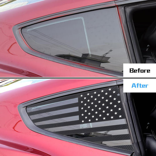 Rear Window Decal Trim Sticker For Ford Mustang 2015+ US Flag Accessories | CheroCar