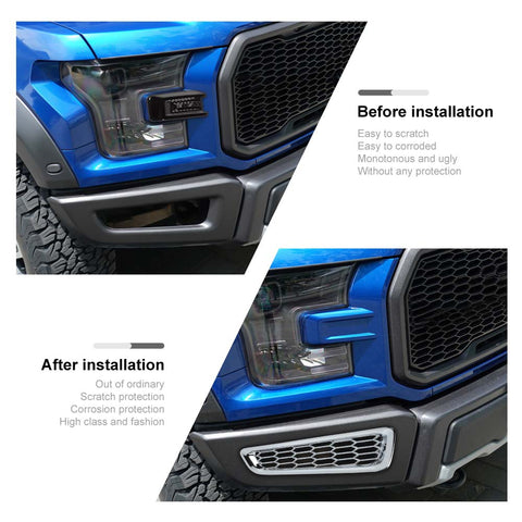 Honeycomb Front Bumper Fog Light Cover Trim For Ford F150 2015-2020 Accessories | CheroCar