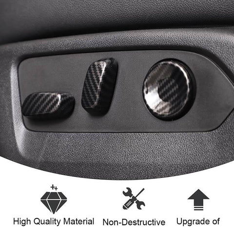 Carbon Fiber Seat Adjust Switch Cover Trim For Chevy Silverado 22+ /Suburban 20+ /Tahoe 21+ Accessories | CheroCar