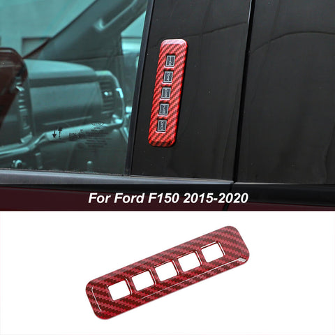 Door Password Lock Switch Button Frame Cover Trim For Ford F150 2015+ Carbon Fiber｜CheroCar