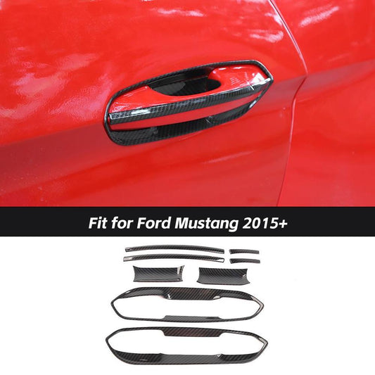 Exterior Door Handle Decor Bezel Strips Cover For Ford Mustang 2015+ Accessories | CheroCar