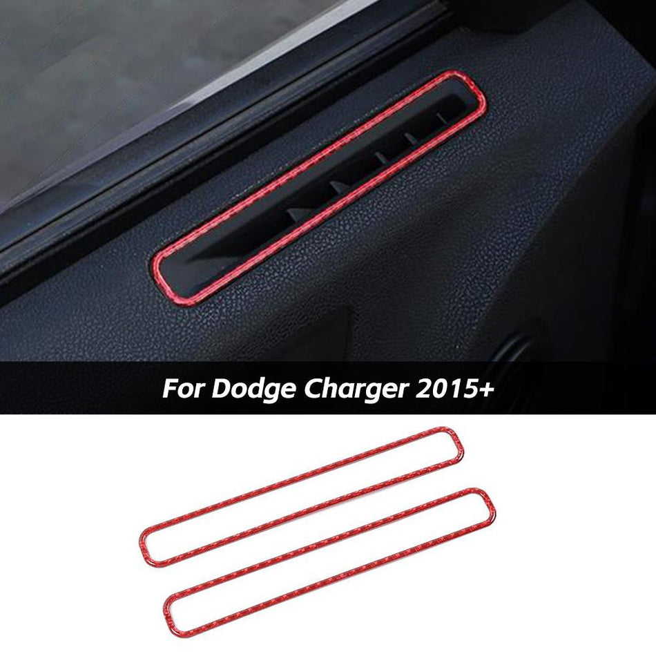 For 2015+ Dodge Charger Carbon Fiber Interior Air Vent Outlet Cover Trim