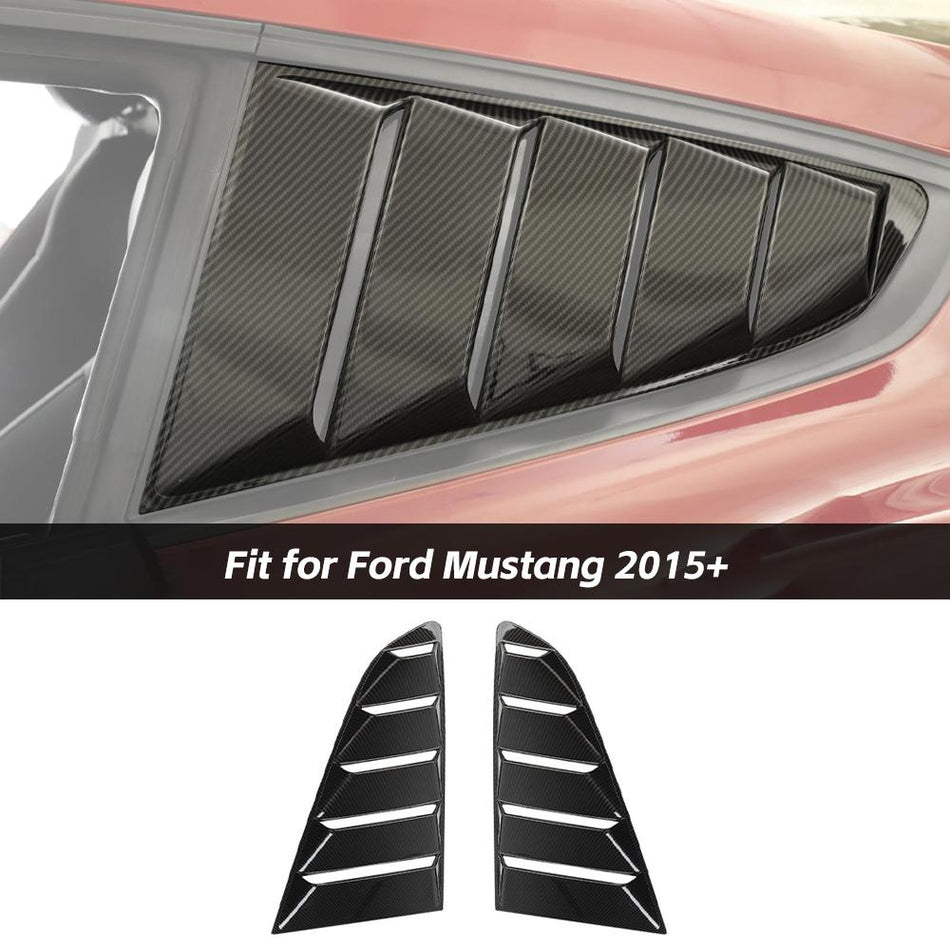 For 2015+ Ford Mustang Rear Window Blinds Quarter Louver Decor Cover