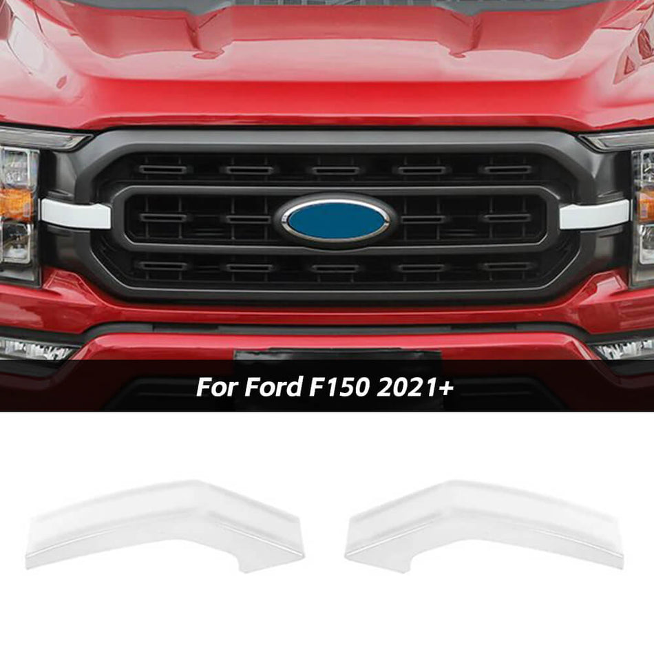 For 2021+ Ford F150 Carbon Fiber Front Bumper Grille Decor Cover Trim