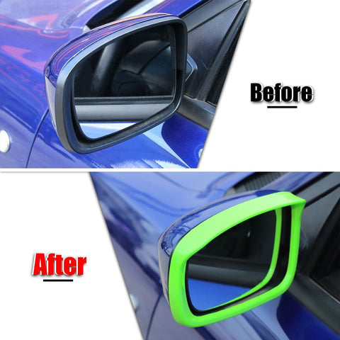 Rearview Mirror Rain Eyebrow Frame Trim For Dodge Charger 2011+ light Green Accessories | CheroCar