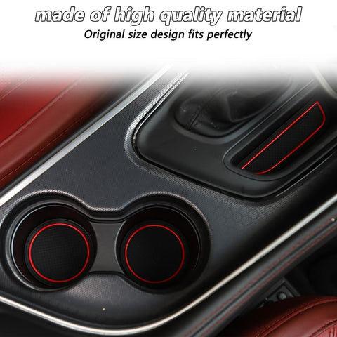 For 2015+ Dodge Challenger 11PCS Non-Slip Door Cup Slot Cup Mat Console Liner