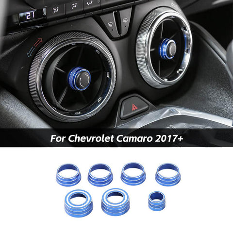 7PCS Aluminum Alloy Dashboard Switch Trim Decor Ring For Chevrolet Camaro 2017+ Accessories | CheroCar