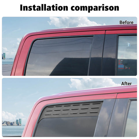 Rear Window Glass Louver Air Vent Panel Trim For Ford F150 2015+ Accessories | CheroCar