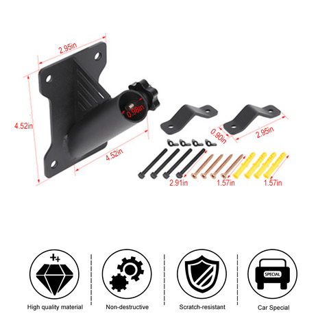 Car Mount Flagpole Base Flag Pole Holder Stand For Universal Car Accessories | CheroCar