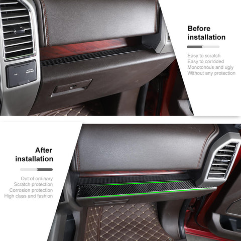 Soft Carbon Fiber Center Console Dashboard Trim Sticker for Ford F-150 2015-2020｜CheroCar