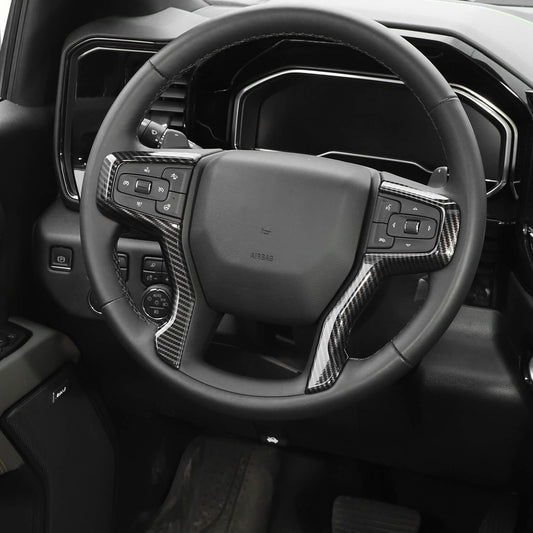 For 2019+ Chevy Silverado 1500 & 2020+ Suburban & 2021+ Tahoe Steering Wheel Button Cover Trim