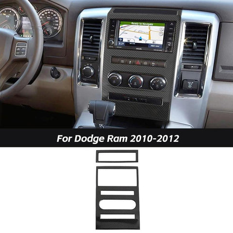 Central Control GPS Navigation Panel Trim Cover For Dodge Ram 2010-2012 Carbon Fiber Accessories | CheroCar