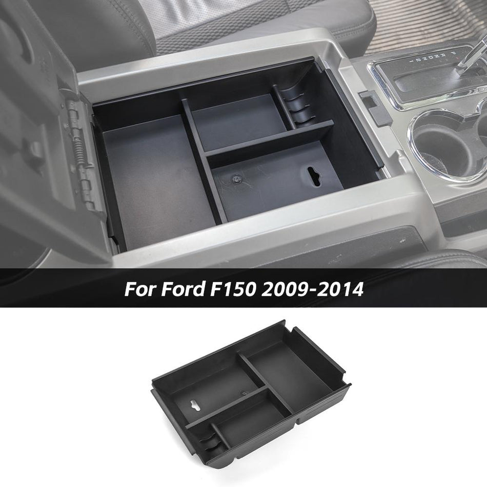 For 2009-2014 Ford F150 Center Console Armrest Storage Box Tray Organizer