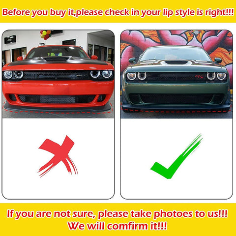 Front Bumper Lip Splitter Protector Cover for Dodge Challenger 2015+｜CheroCar