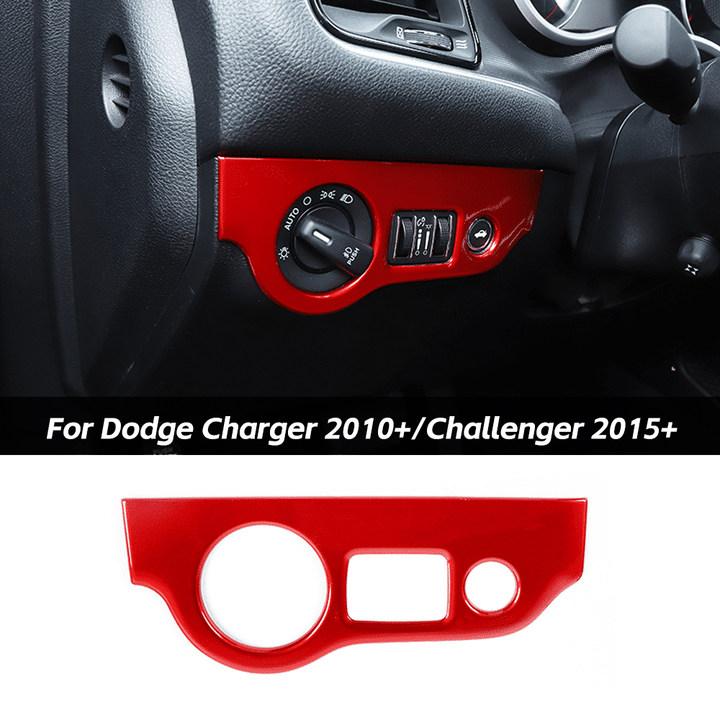 For 2010+ Dodge Charger/2015+ Challenger Interior Headlight Switch Button Decor Cover Trim