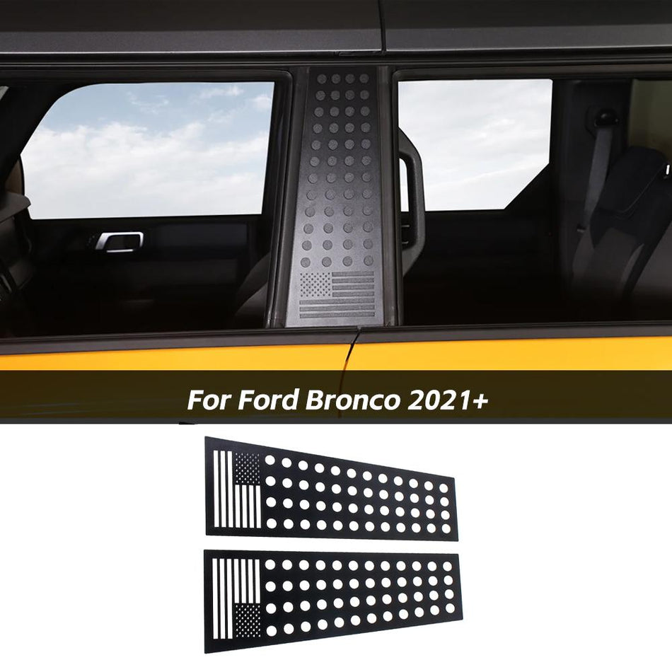 For 2021+ Ford Bronco Aluminum Alloy Window B-Pillar Cover Trim