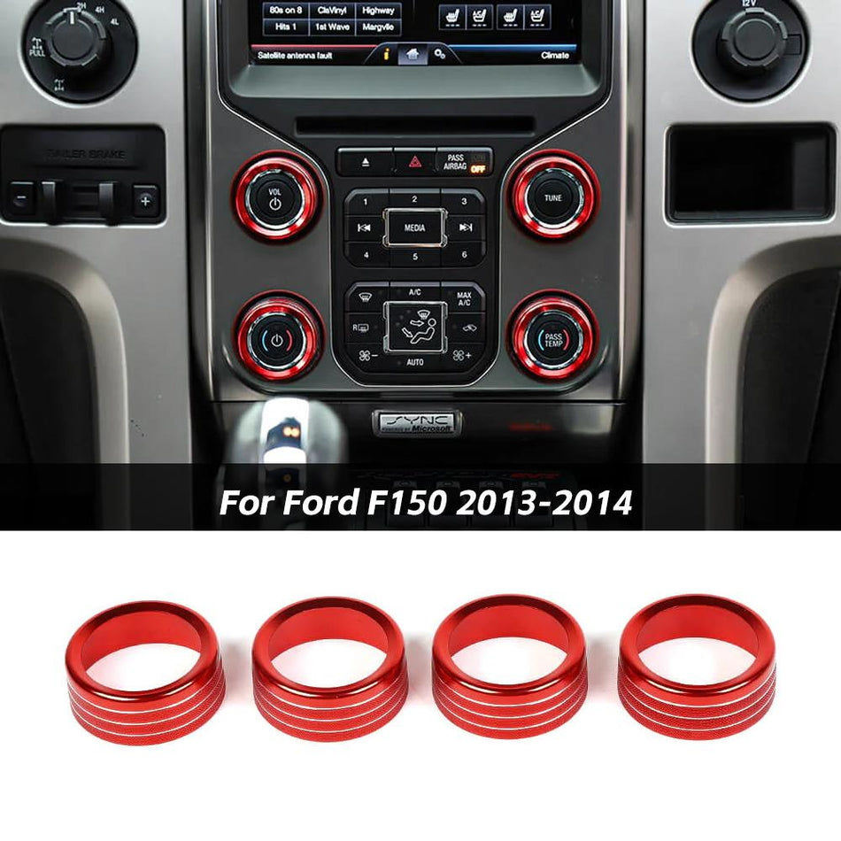 For 2013-2014 Ford F150 AC Radio Switch Ring Knob Trim Cover