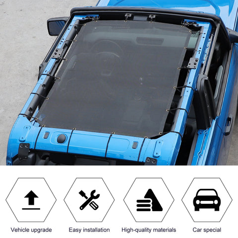 Top Sunshade Mesh Anti-UV Blocker Protection For 2021+ Ford Bronco 2-Door｜CheroCar