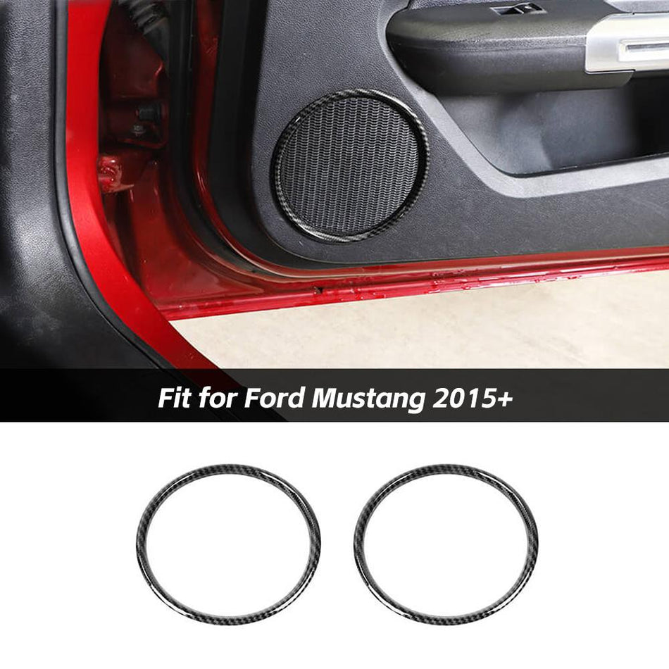 For 2015+ Ford Mustang Door Speaker Horn Cover Trim Rings