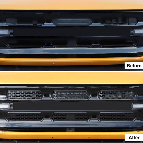 Center Grill Mesh Grille Insert Decor Cover Trim For 2021+ Ford Bronco｜CheroCar