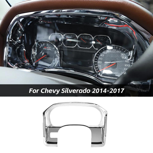 For 2014-2017 Chevy Silverado 1500 & GMC Sierra 1500 Chrome Dashboard Panel Cover Trim