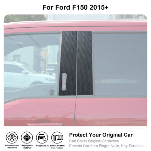 For 2015+ Ford F150 Exterior Window B Pillar Post Trim Sticker