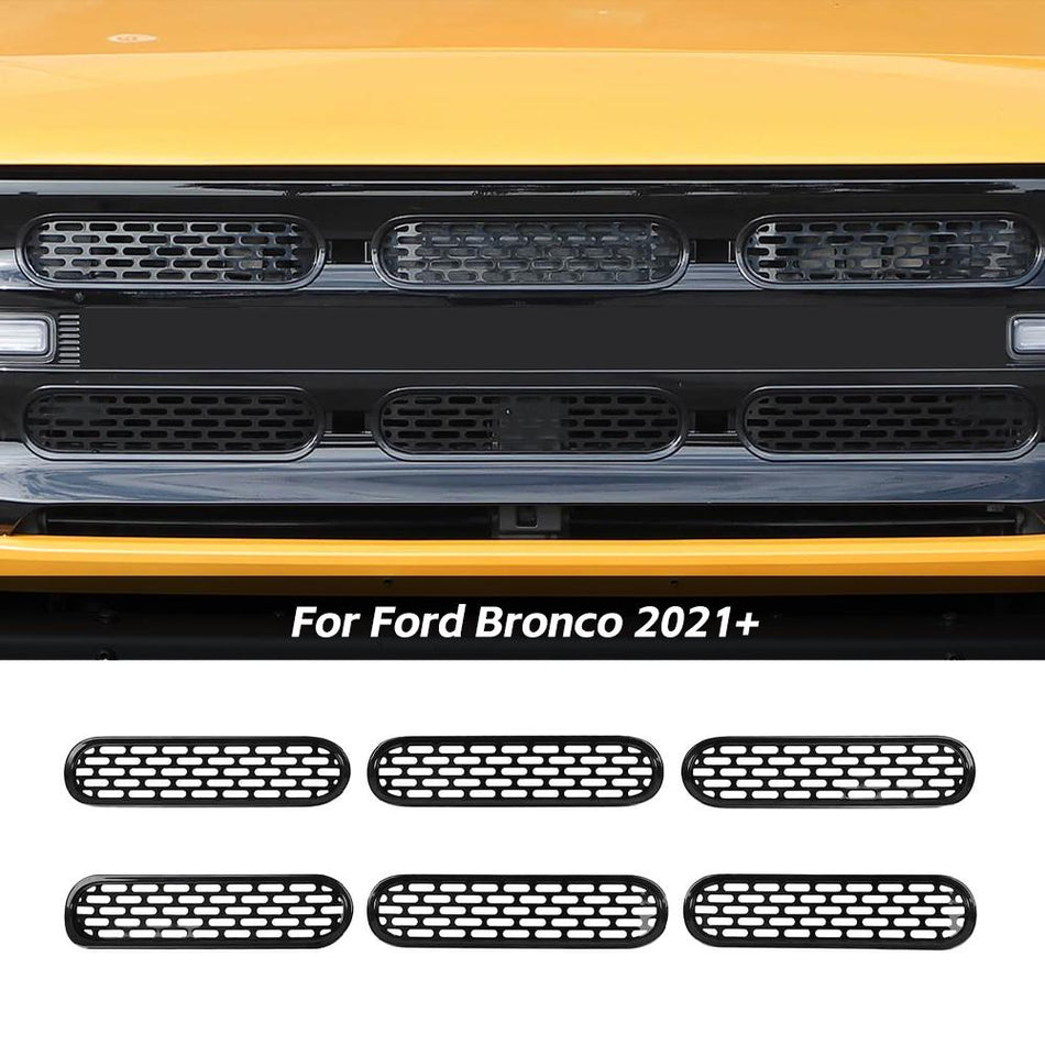 For 2021+ Ford Bronco Center Grill Mesh Grille Insert Decor Cover Trim