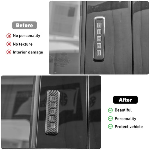 Door Password Lock Switch Button Frame Cover Trim For Ford F150 2015+ Carbon Fiber｜CheroCar