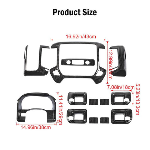 13PCS Central Control Interior Decoration Trim Kit For Chevy Silverado GMC SIERRA 2014-2017 Accessories Carbon Fiber | CheroCar