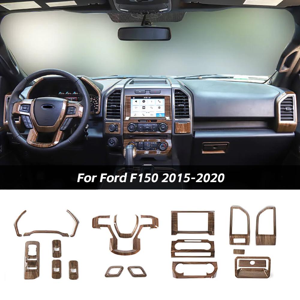 CheroCar Gloss Black Rearview Mirror Cover Trim For Ford F-150 2015-2020 | Set Of 2 | Easy Install ABS