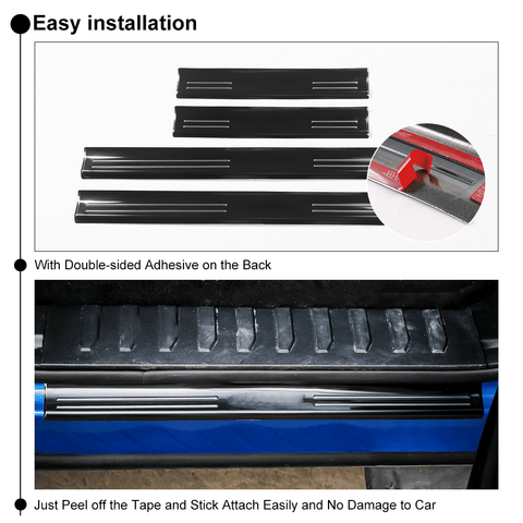 Outer Door Sill Cover Guard Scuff Plate Trim For Ford F150 2015+ Accessories | CheroCar