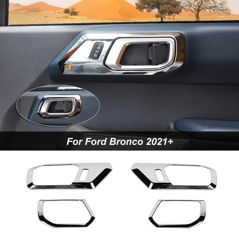 Interior Door Handles Bowl Cover Trim Bezels for Ford Bronco 2021+ Accessories｜CheroCar