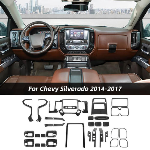 35pcs Interior Decor Cover Trim Kit For Chevy Silverado 1500/ GMC Sierra 2014-2017 Accessories｜CheroCar