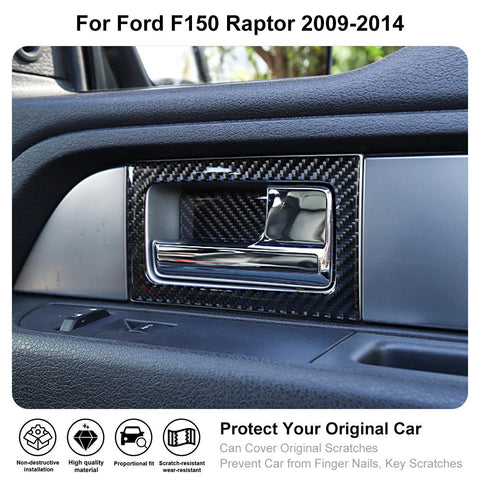 Car Door Handle Bowl Cover Trim Stickers Decal For Ford F150 Raptor 2009-2014 Accessories | CheroCar