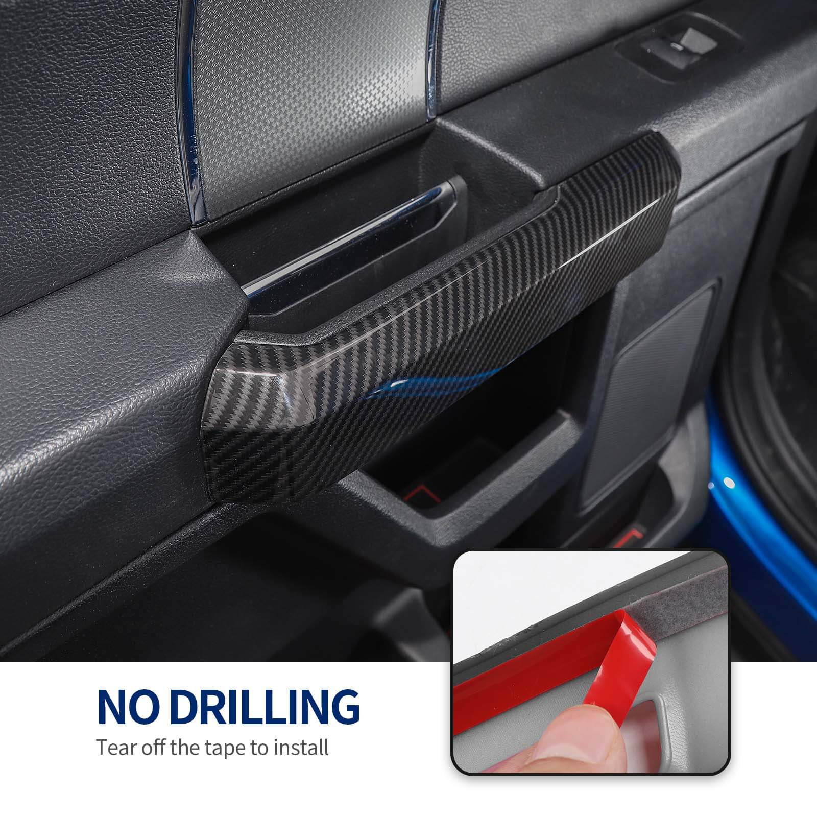 Carbon Fiber Inner Door Handle Decor Trim Strips For Ford F150 15-20 Accessories - Foto 13