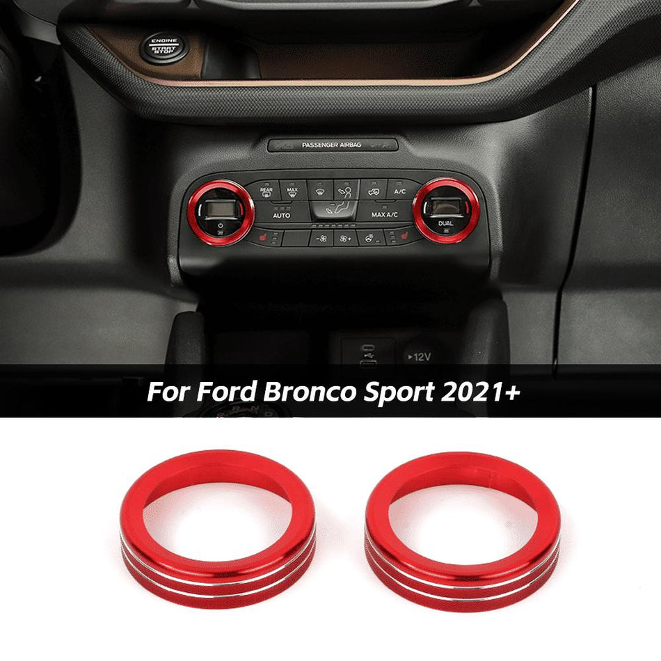 For 2021+ Ford Bronco Sport Center Console Air Condition Switch Knob Trim Ring