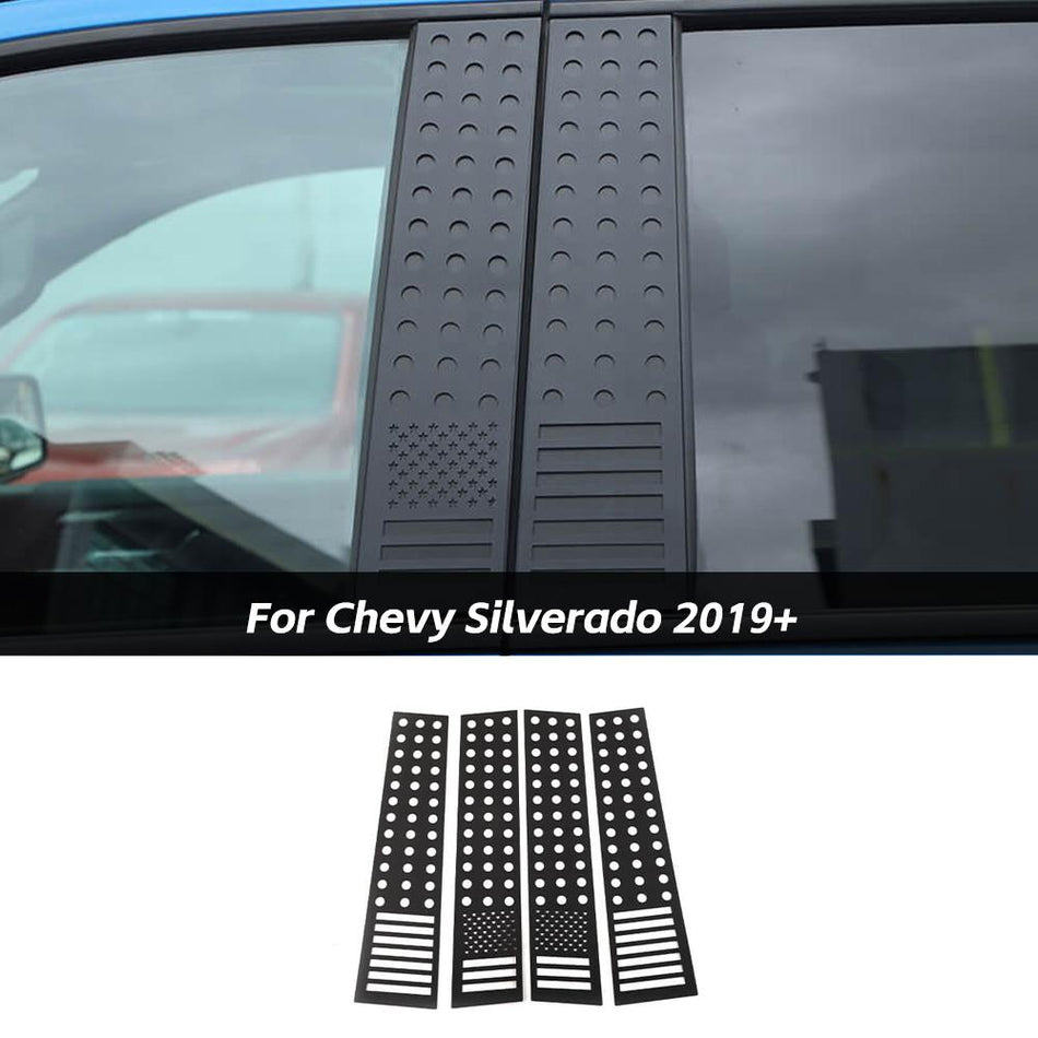 For 2019+ Chevy Silverado 1500 Aluminum Alloy Window Center Pillar Trim Panel