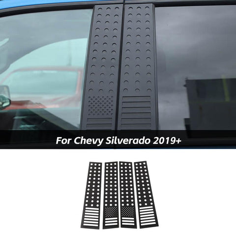 Aluminum Alloy Window Center Pillar Trim Panel For 2019+ Chevy Silverado 1500 Accessories | CheroCar