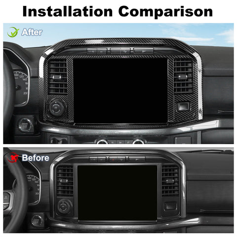 Center Console GPS Navigation Panel Trim Frame For Ford F150 2021+｜CheroCar