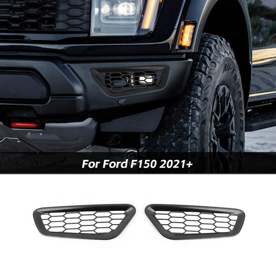 For 2021+ Ford F150 Raptor Front Bumper Fog Lights Honeycomb Cover Trim