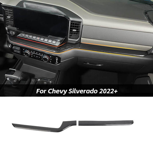 For 2022+ Chevrolet Silverado Center Console Co-pilot Decor Strips Trim Cover