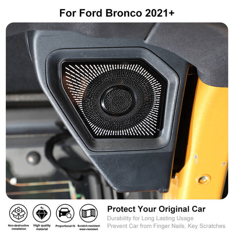 Steel Rear Cargo Trunk Speaker Horn Net Mesh Cover For Ford Bronco 2021+ Accessories | CheroCar