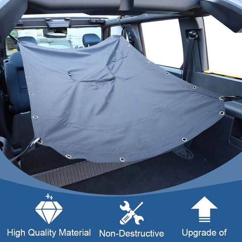 Black Sunshade Top Car Bed Rest Roof Hammock For Ford Bronco 2021+ 2/4Door Accessories | CheroCar