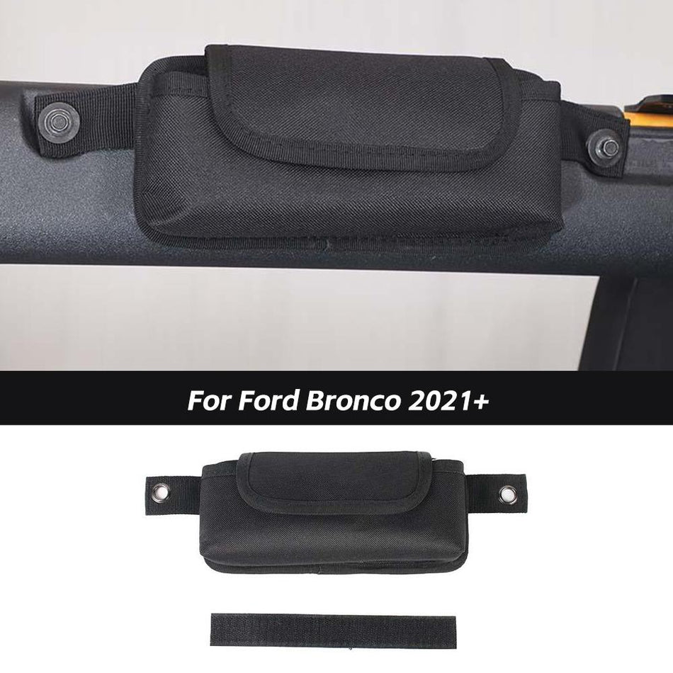 For 2021+ Ford Bronco Front Rear Door Roof Storage Bag Packet Multifunctional Black
